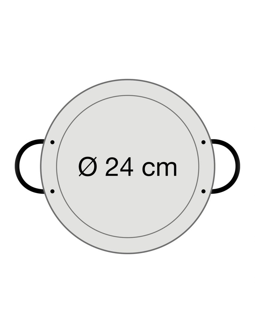 Polished steel paella pan Ø 24 cm