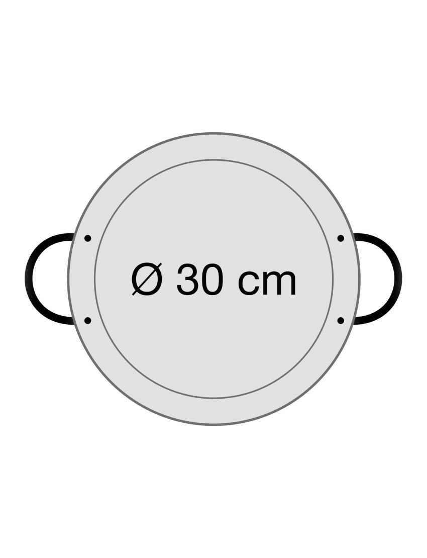 Polished steel paella pan Ø 30 cm
