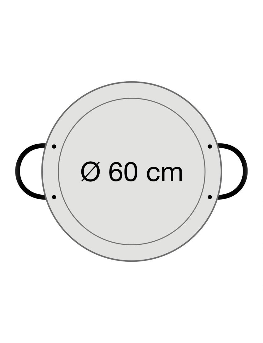 Polished steel paella pan Ø 60 cm