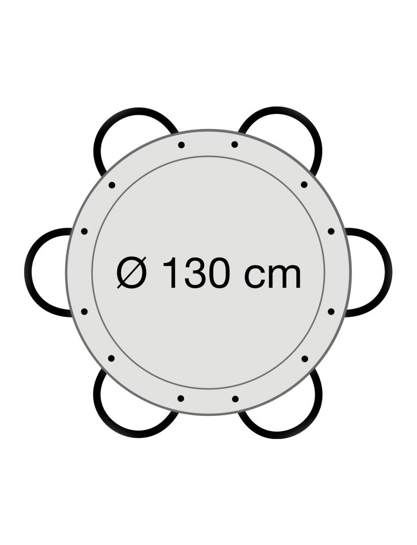 Polished steel paella pan Ø 130 cm with 6 handles