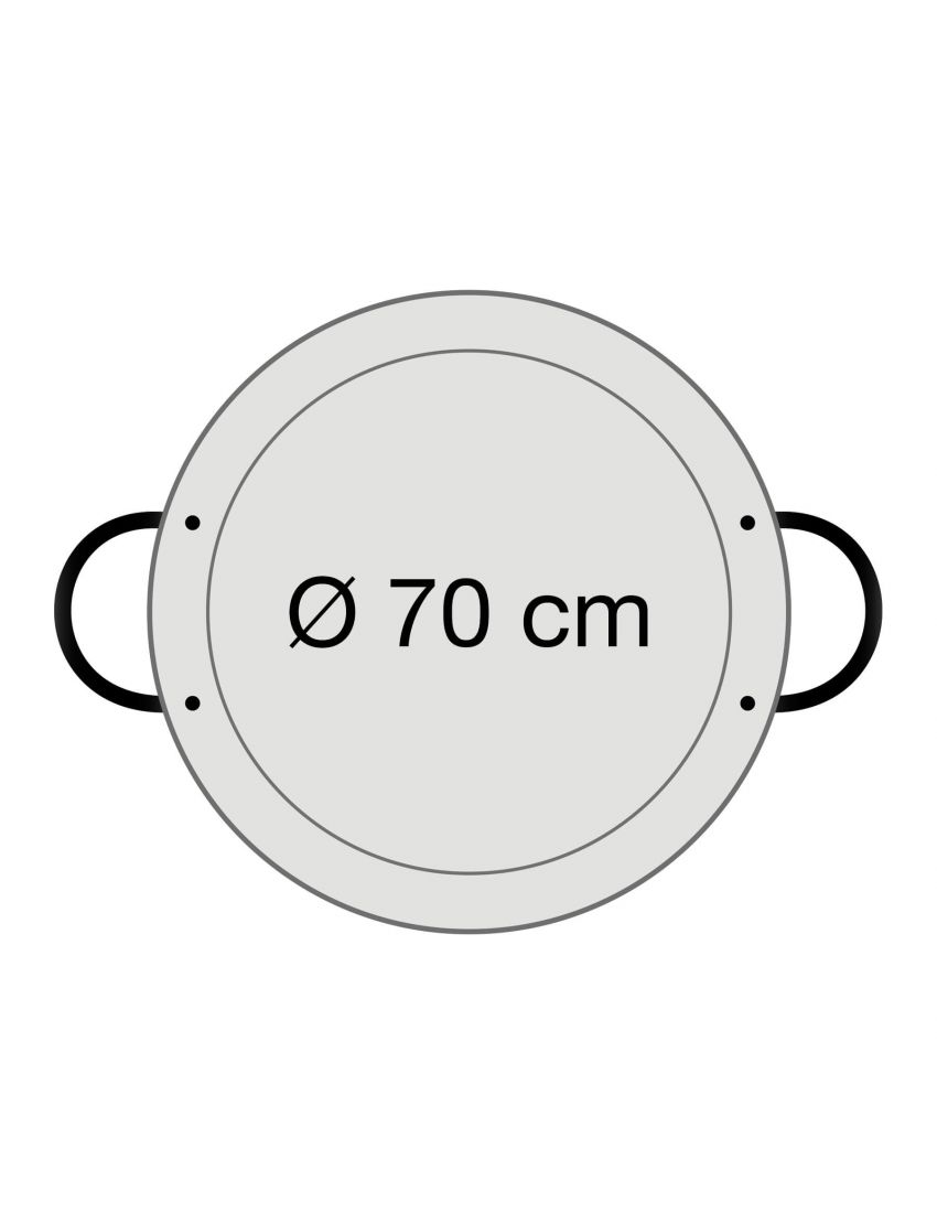 Stainless steel paella pan Ø 70 cm