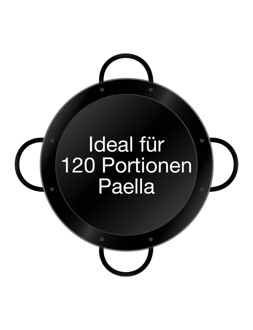 Enameled paella pan Ø 115 cm with 4 handles