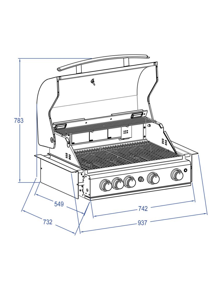 TOP-LINE - ALLGRILL CHEF L Black - BUILT-IN with air system