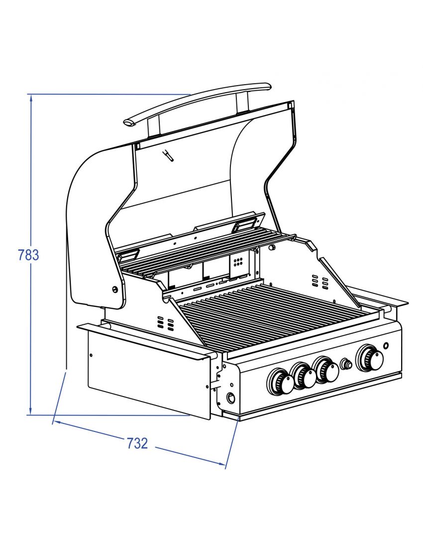 TOP-LINE - ALLGRILL CHEF M Black - BUILT-IN with air system