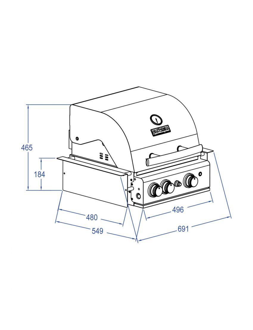 TOP-LINE - ALLGRILL CHEF S Black - BUILT-IN with air system