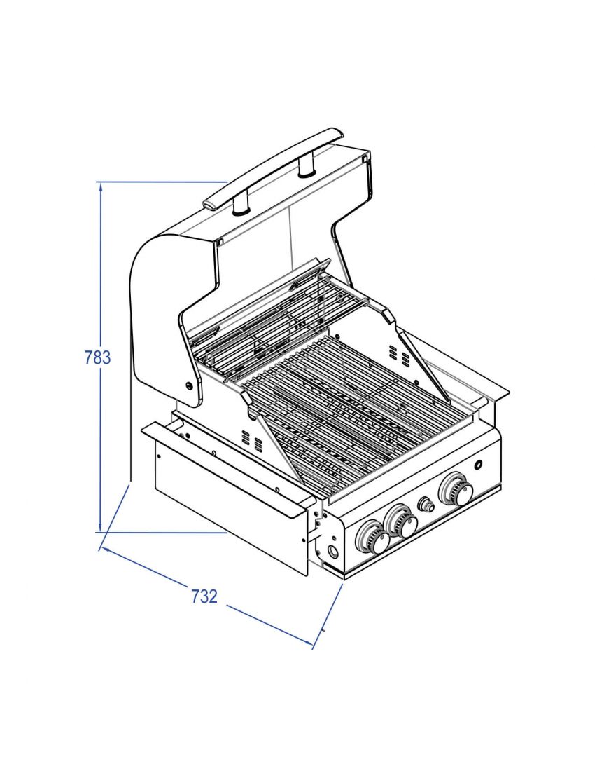 TOP-LINE - ALLGRILL CHEF S - BUILT-IN with Air System