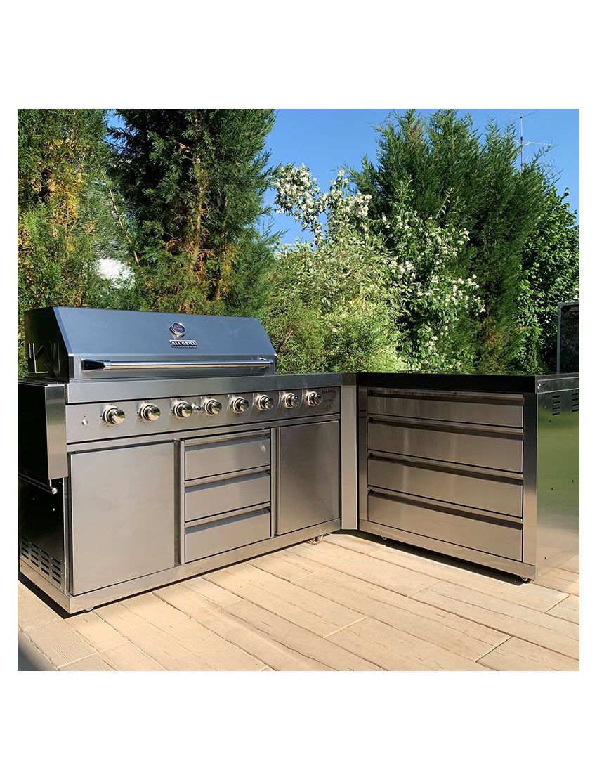 Basic grill module with side burner incl. Airsystem