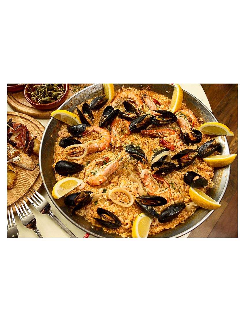 Enameled paella pan Ø 90 cm with 4 handles