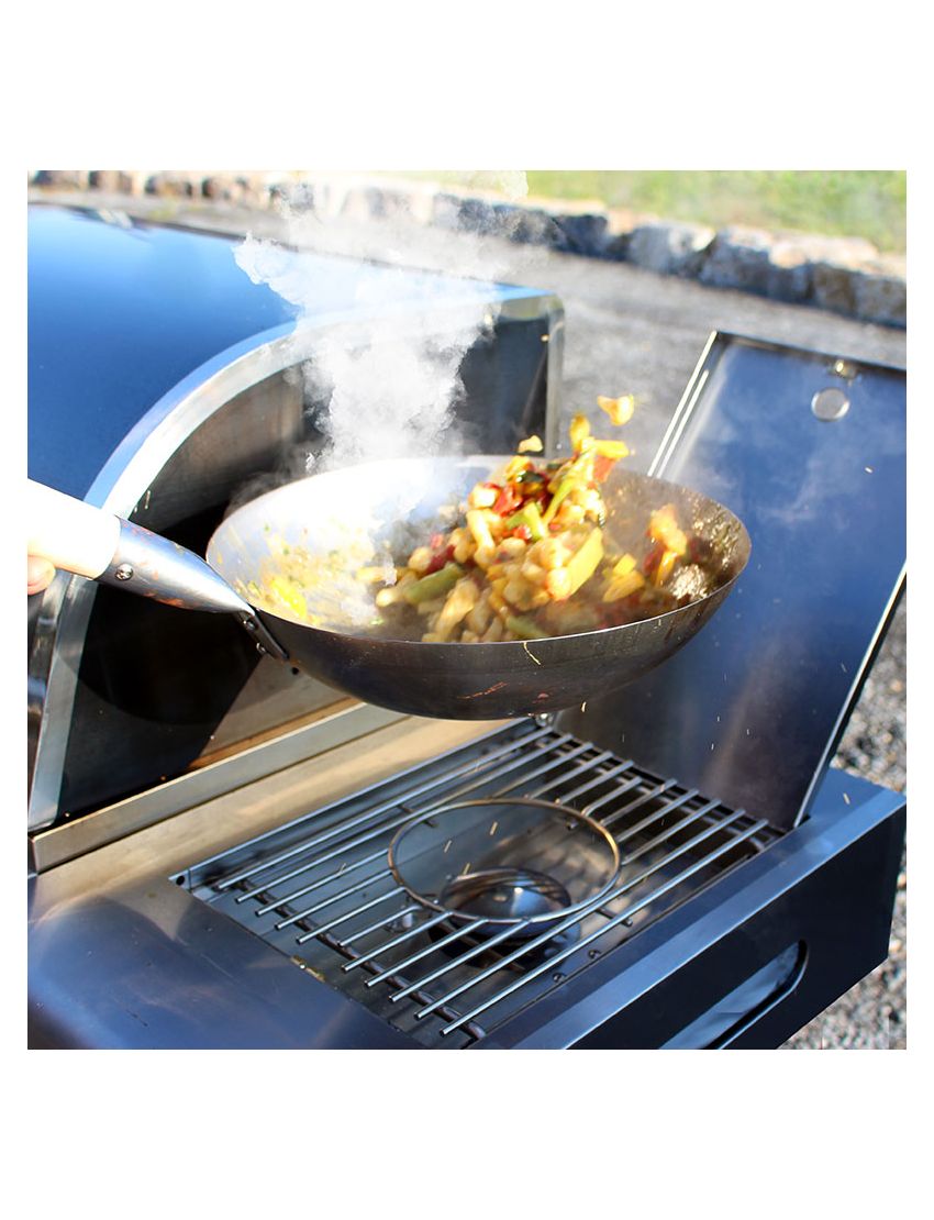Original Chinese wok pan with wooden handle, Ø 30 cm