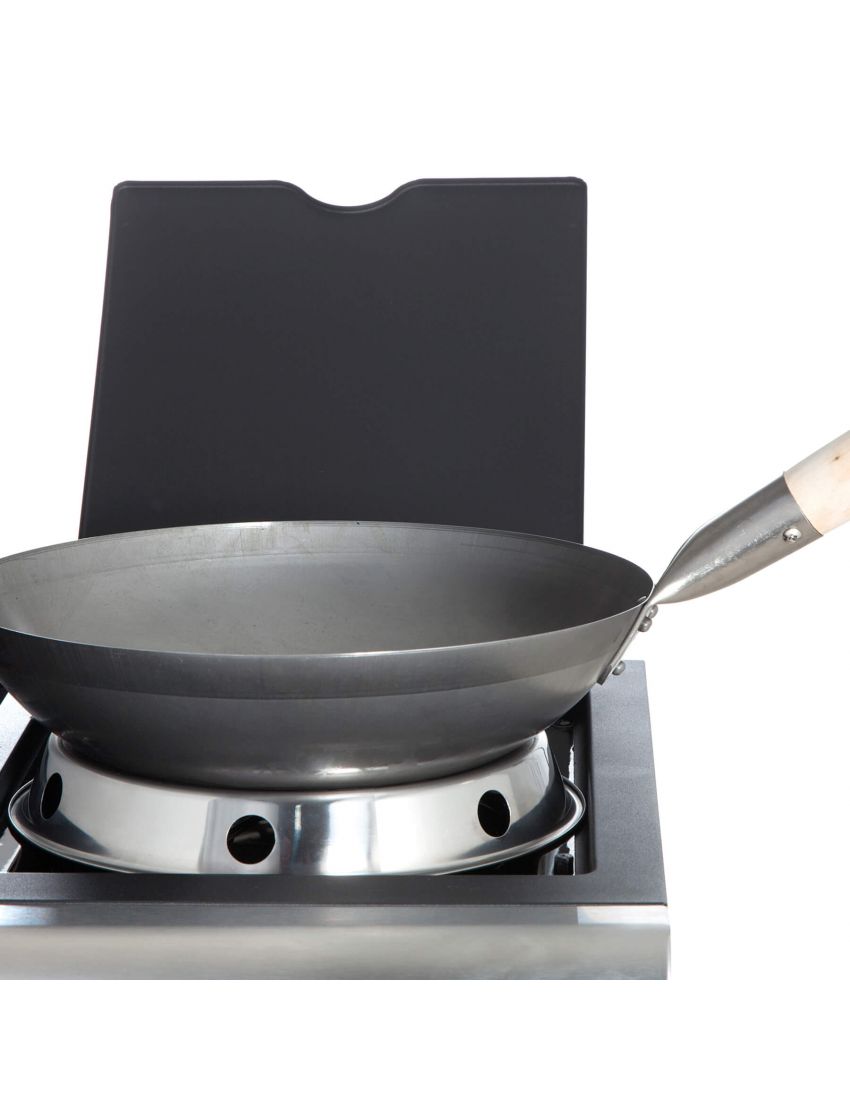 Original Chinese wok pan, Ø 30 cm and stainless steel wok ring