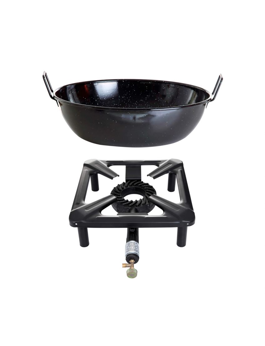 Small stove set with enamel bowl/pot Ø 30 cm - without ignition guard