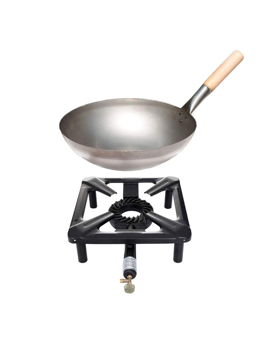 Table cooking set (small) with steel wok Ø 30 cm - without lighter