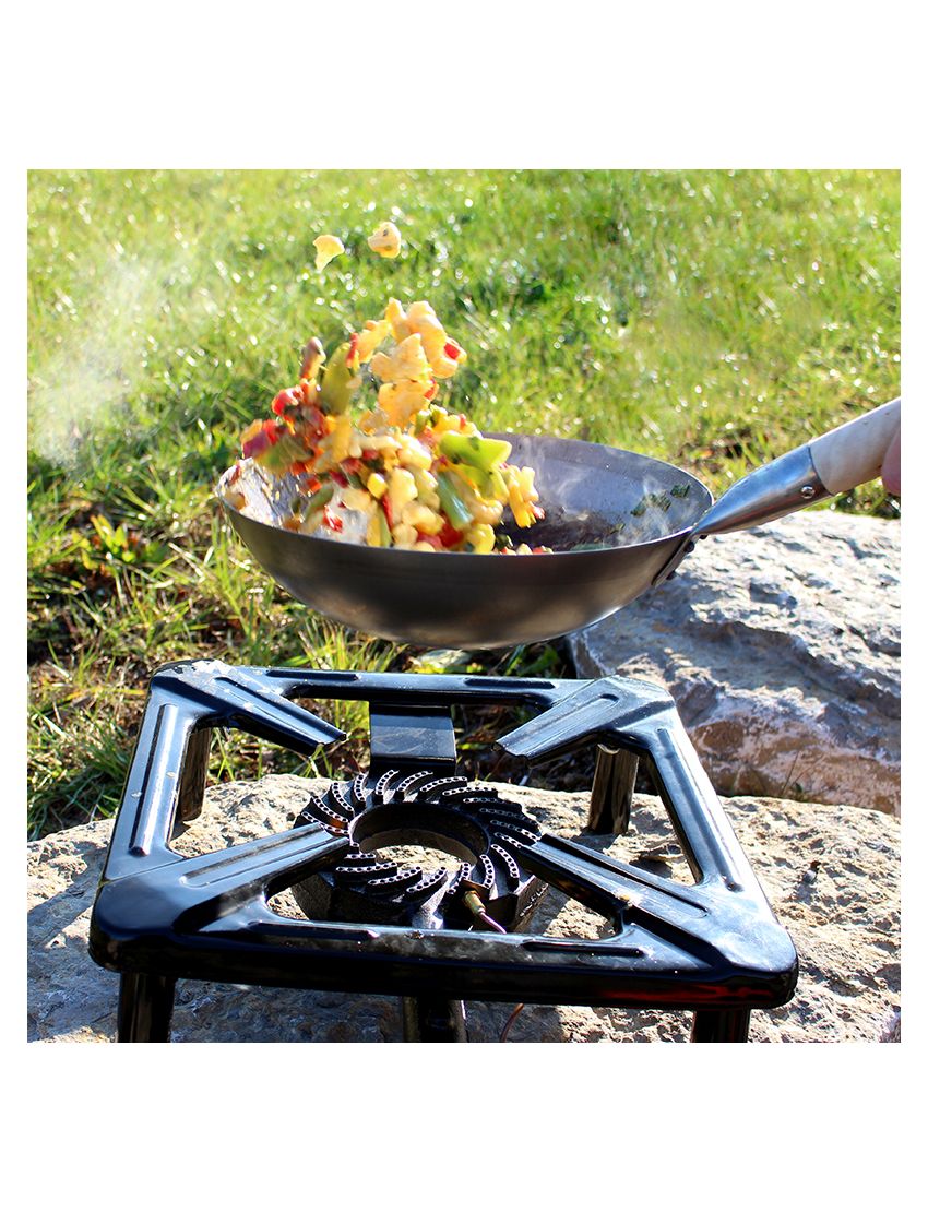 Table cooking set (small) with steel wok Ø 30 cm - with lighter