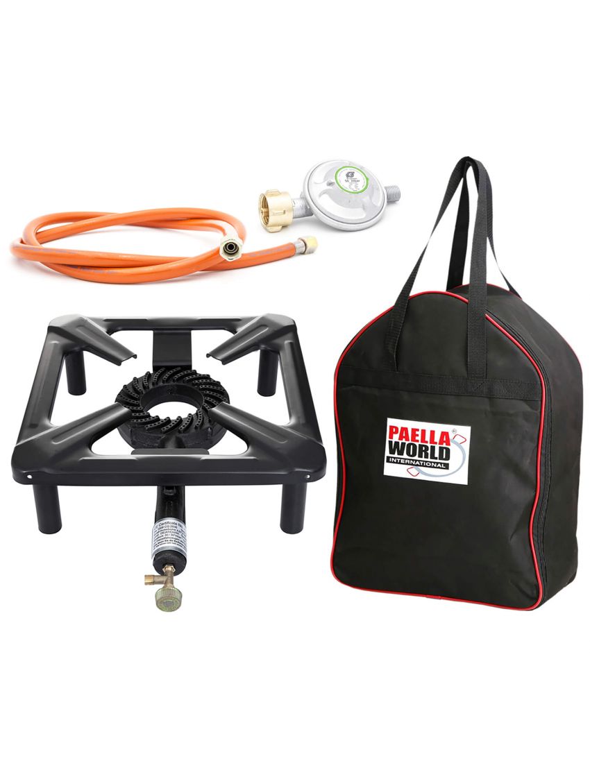 Table cooking set, 30 x 30 x 14 cm, including bag and gas connection