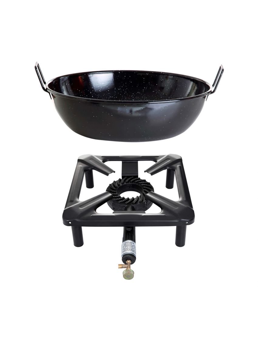Table cooking set (large) with enamel bowl Ø 40 cm - without ignition guard