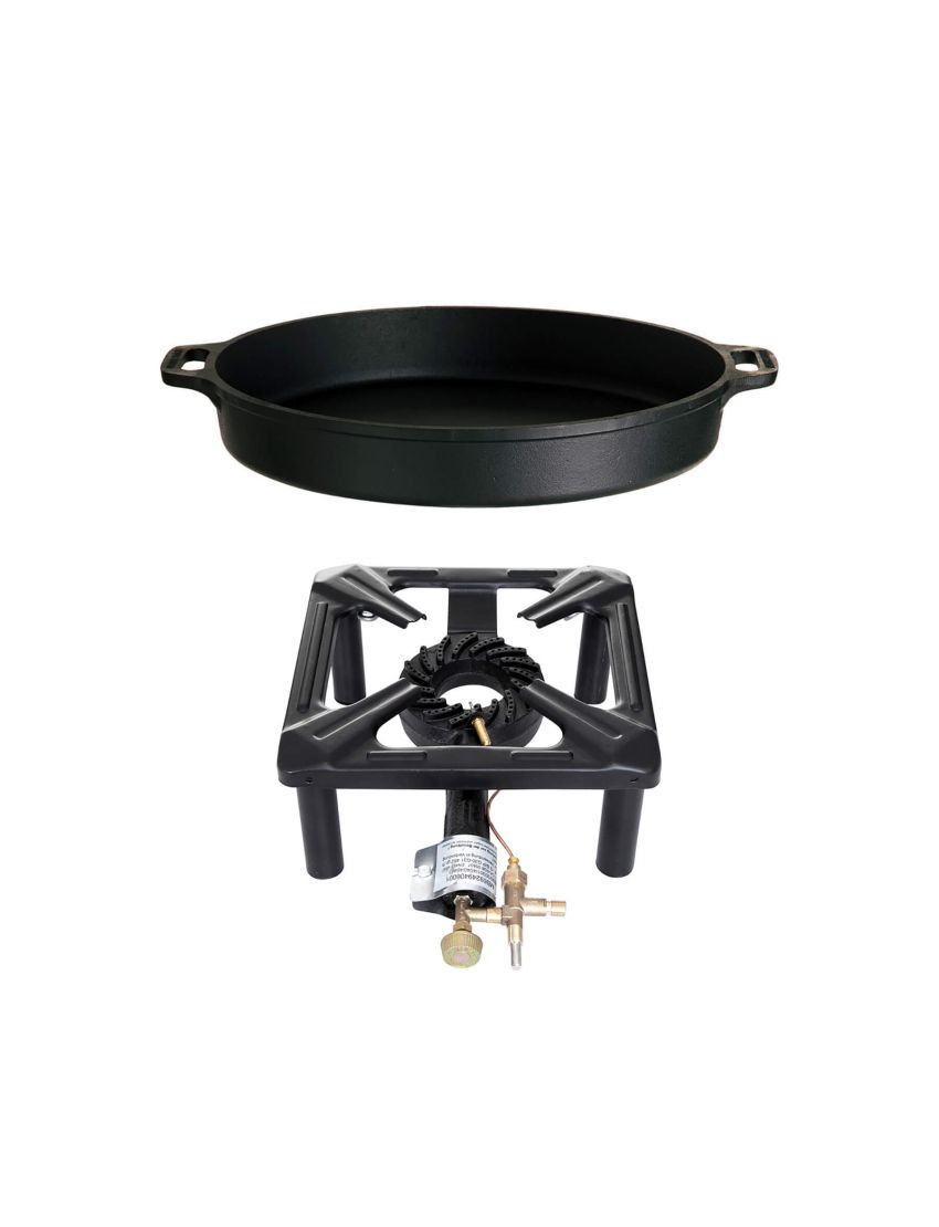 Table cooking set (large) with cast iron pan Ø 40 cm - with lighter