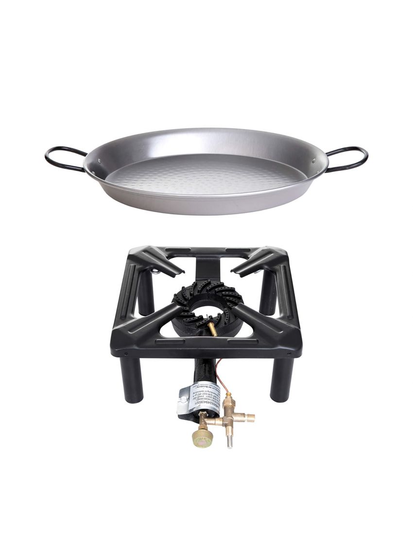 Table cooking set (large) with steel paella pan Ø 42 cm - with igniter