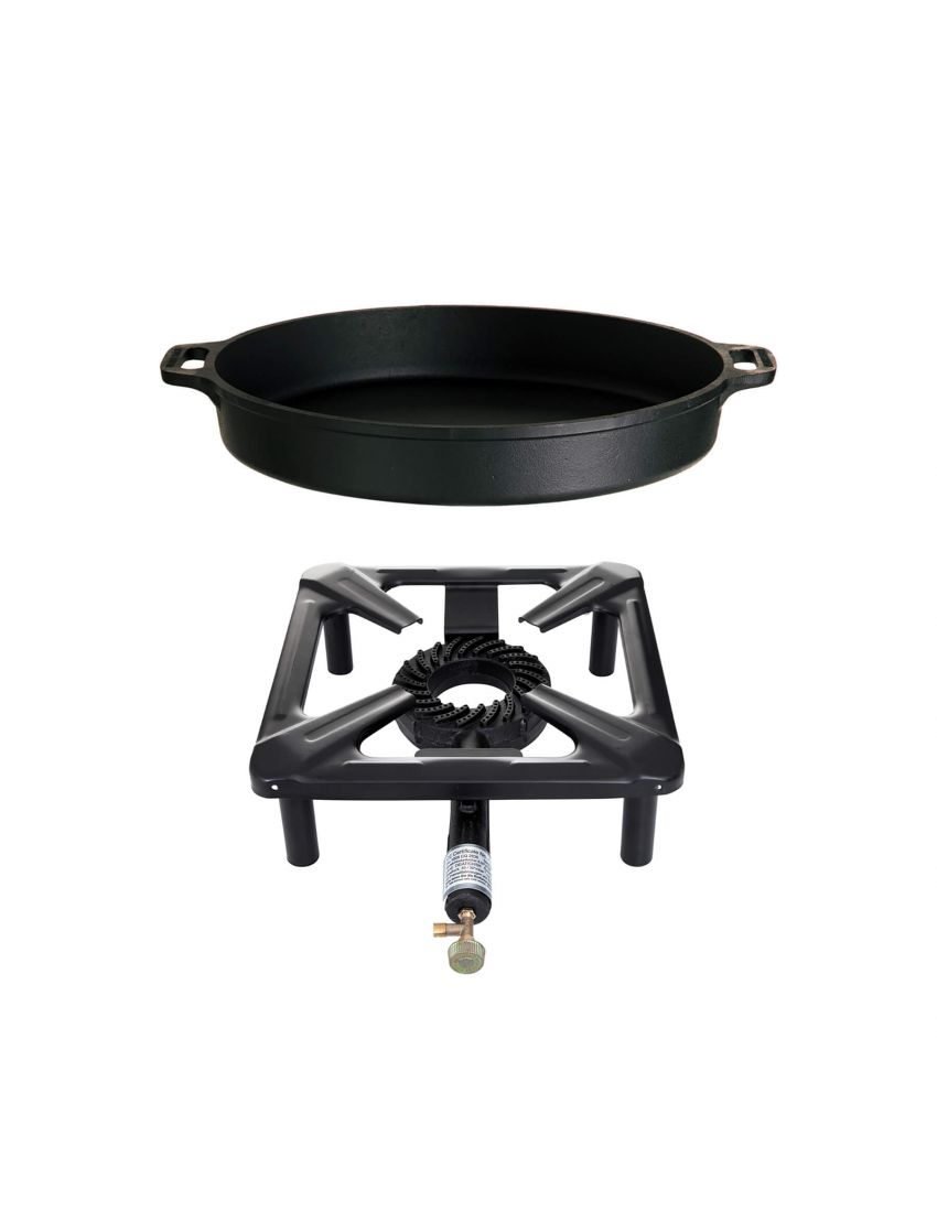 Table cooking set (large) with cast iron pan Ø 50 cm - without ignition guard