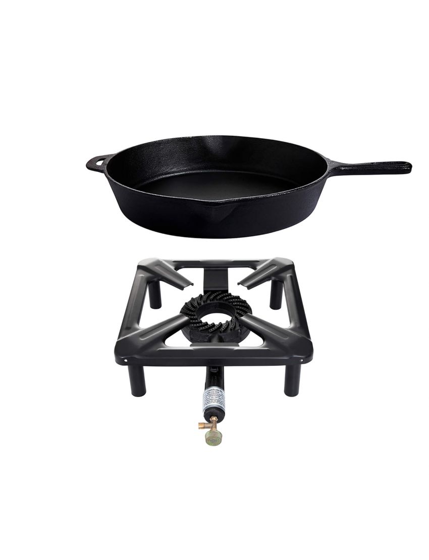 Table cooking set (large) with cast iron pan Ø 35 cm - without ignition guard