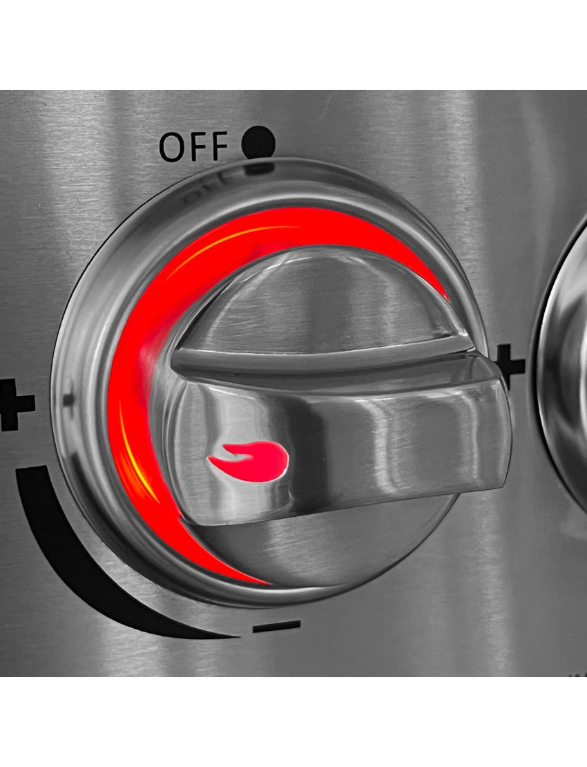 Metal knob with LED lighting and color change