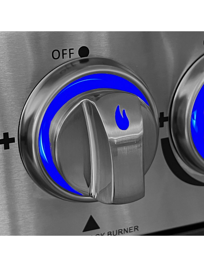 Set of 4 cast metal knobs with LED lighting and color change