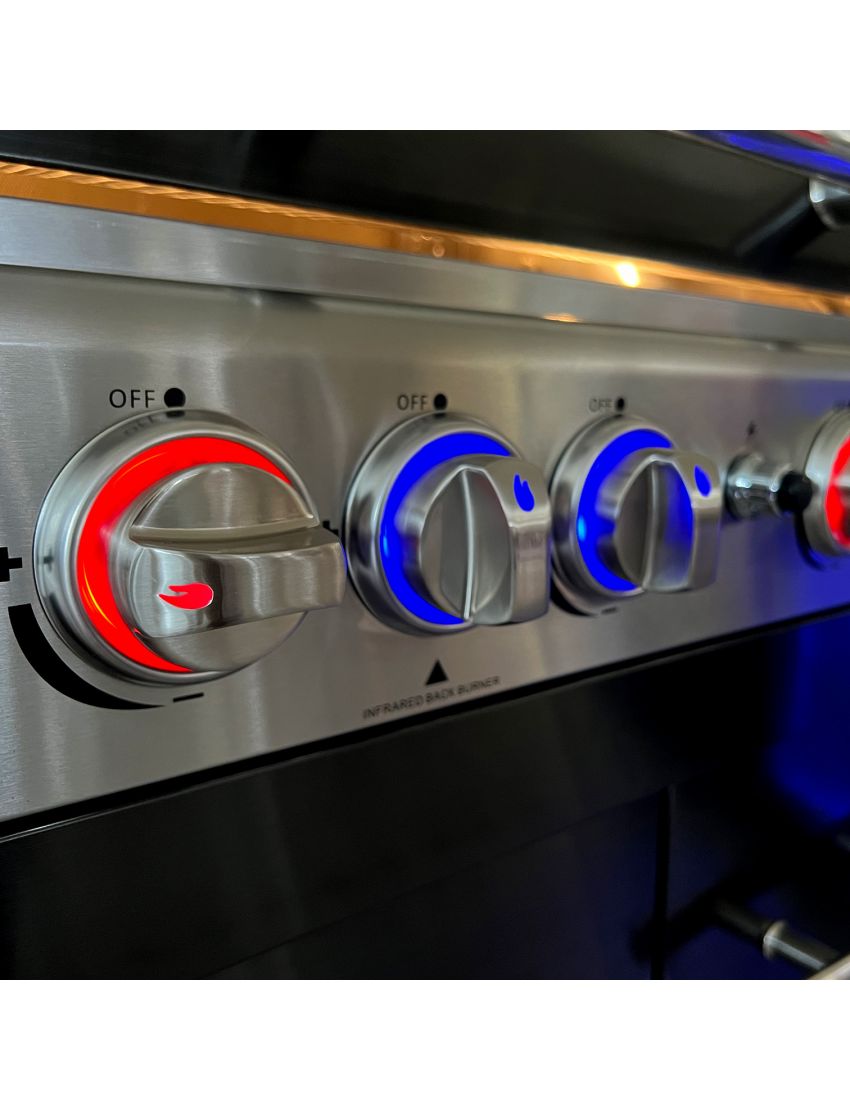 Set of 6 cast metal knobs with LED lighting and color change lighting and color change