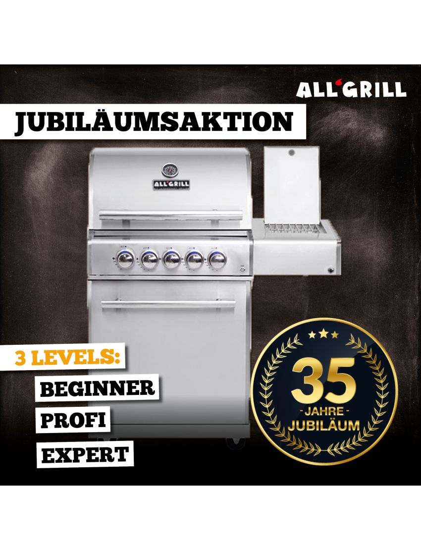 ALLGRILL Chef M promotion in stainless steel 35 years