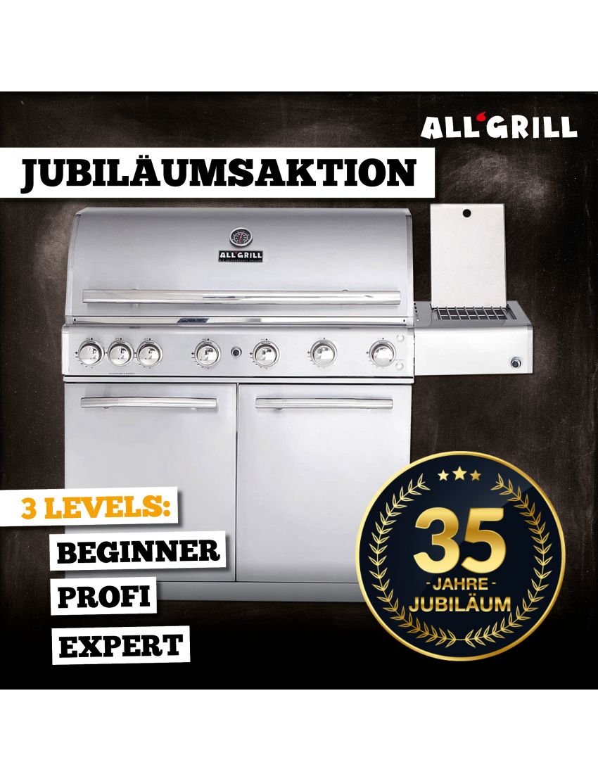 ALLGRILL Chef XL promotion in stainless steel 35 years