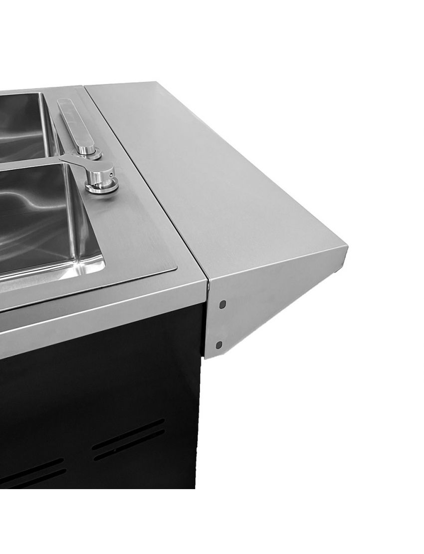 Stainless steel wall transition strip for sink cabinet