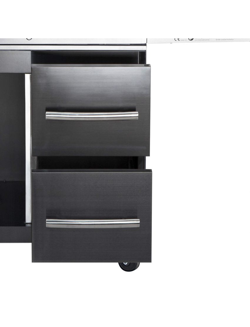 ALLGRILL drawer system, right, for Modular CHEF L -black-  WITH HANDLE !!!