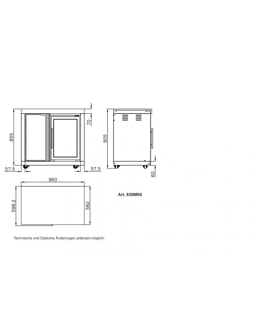 Module 6 – Cabinet (3 shelves) with single refrigerator