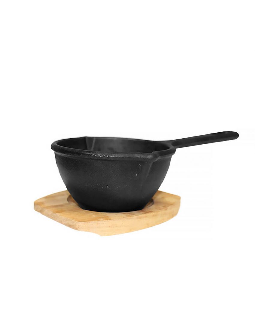 Saucepan with wooden base ø 12 x 6 cm