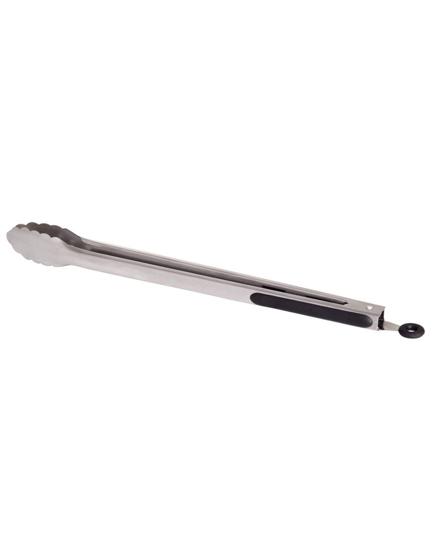 Stainless steel barbecue/grill tongs, length 41 cm