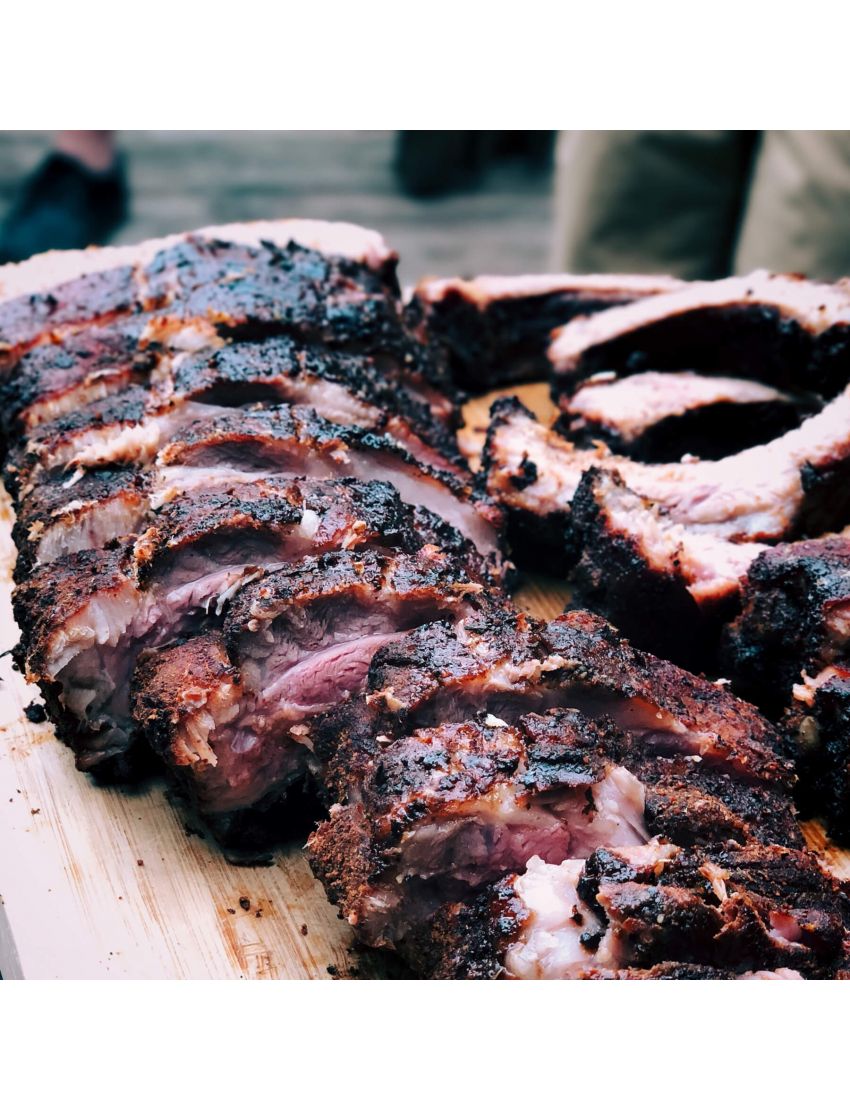 Stainless steel pork rib holder, 30 x 18 x 8 cm