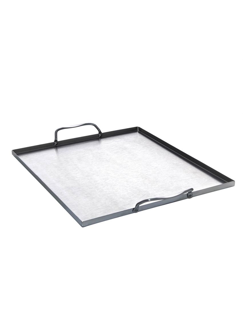 Stainless steel grill tray with 2 handles, 31 x 27 x 1 cm