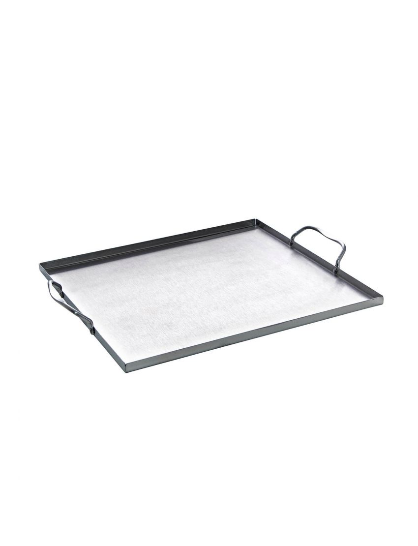 Stainless steel grill tray with 2 handles, 31 x 27 x 1 cm
