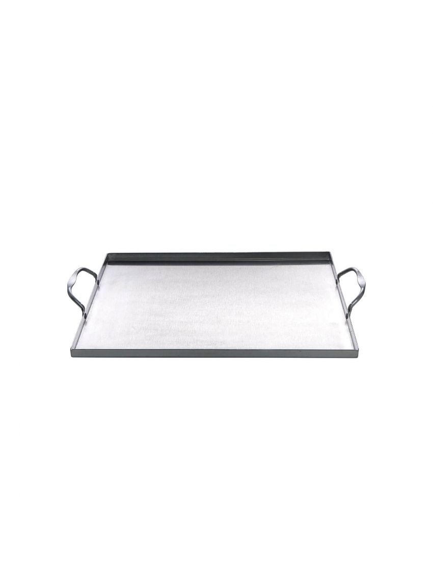 Stainless steel grill tray with 2 handles, 31 x 27 x 1 cm