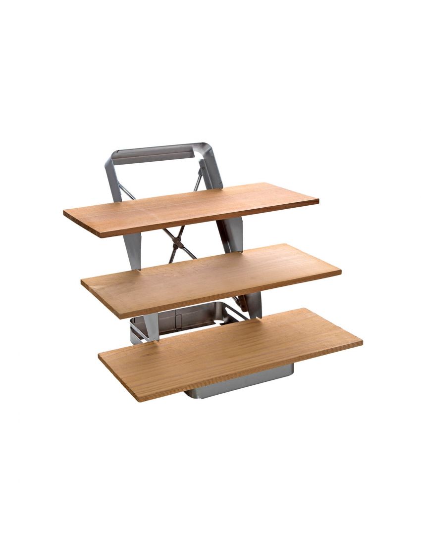 Stainless steel smoking board, foldable, including cedar wood boards