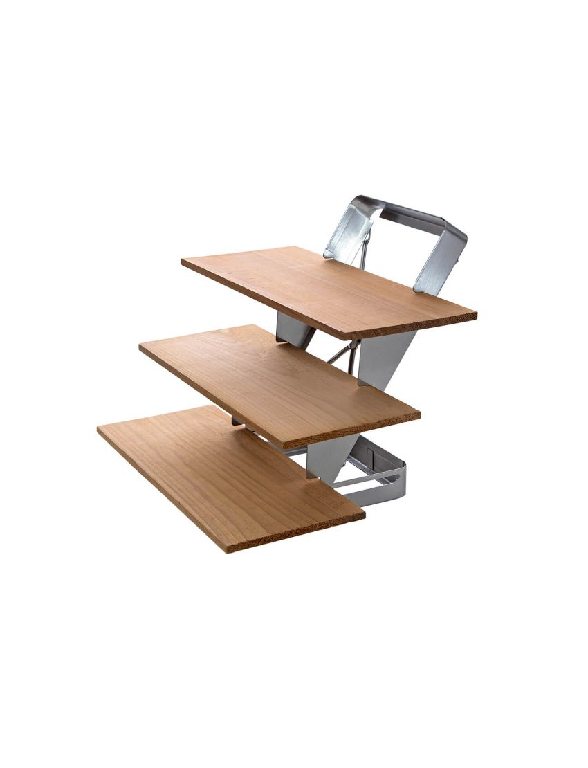 Stainless steel smoking board, foldable, including cedar wood boards