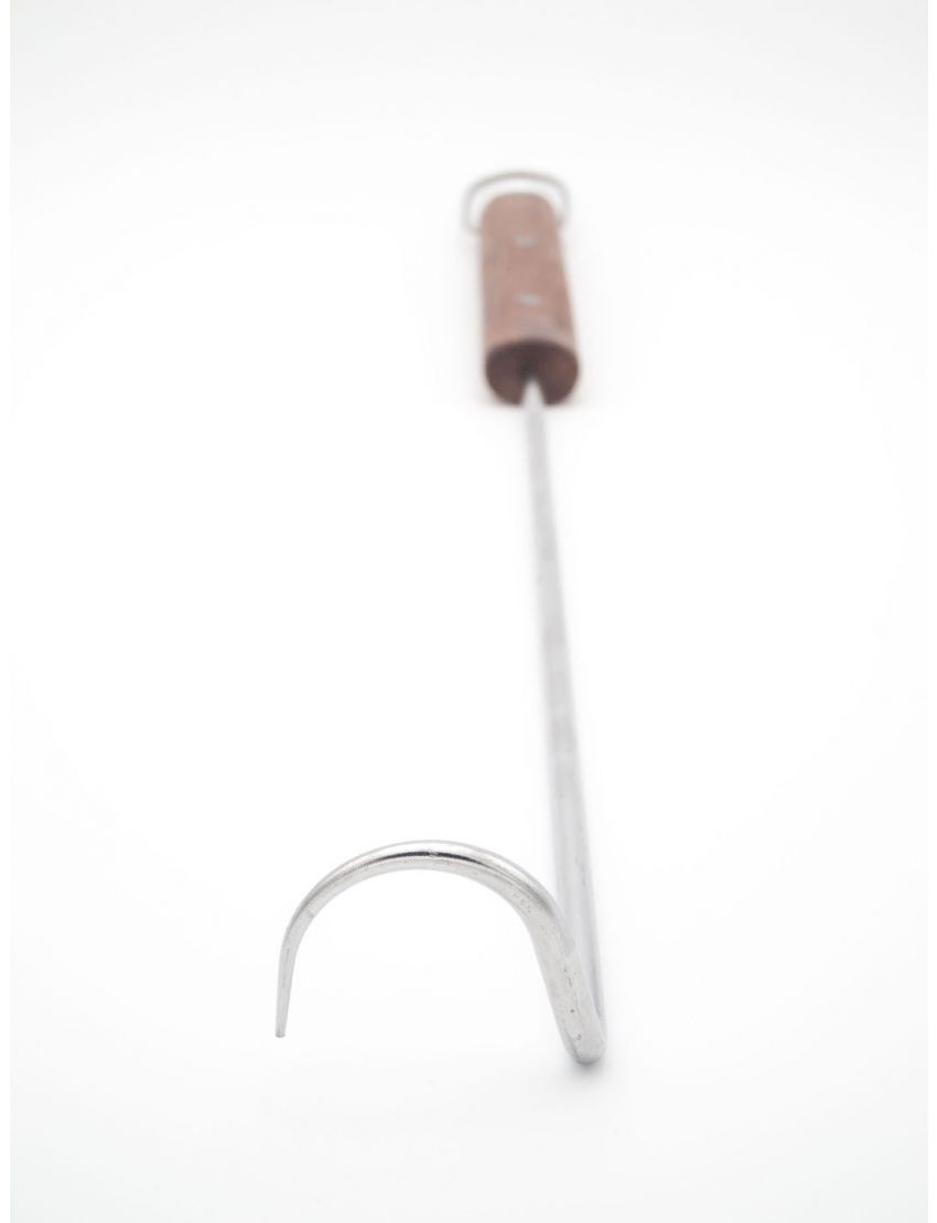 Grill and meat hook with rosewood handle, 47 cm