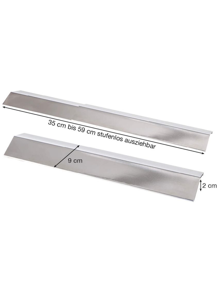 Thin stainless steel grill plate, adjustable 35-60 cm / 9 cm