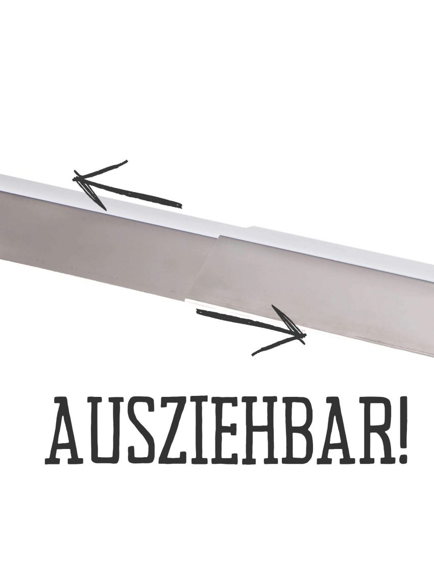 Thin stainless steel grill plate, adjustable 35-60 cm / 9 cm