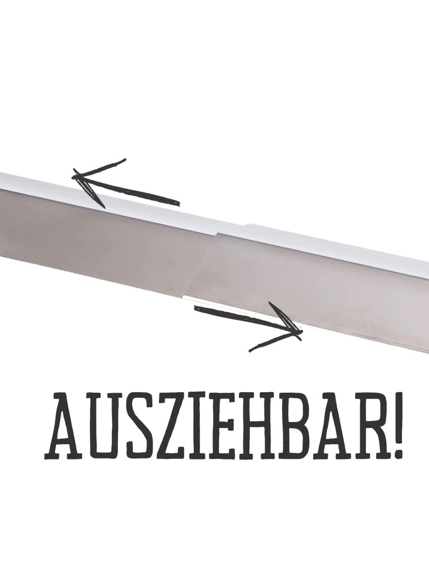 Wide stainless steel flame plate, adjustable 35-60 cm / 13.5 cm