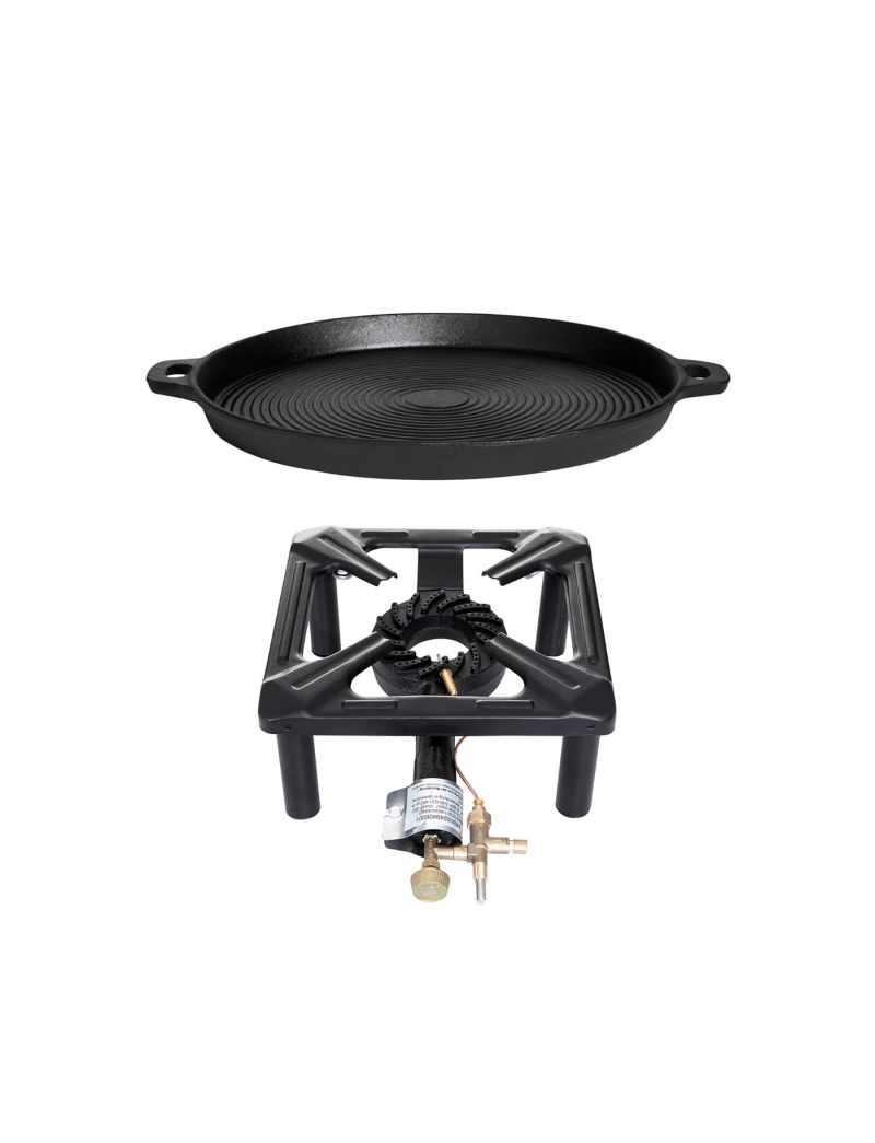 Cooking set for camping chair (small) with cast iron pan Ø 35 cm - with lighter