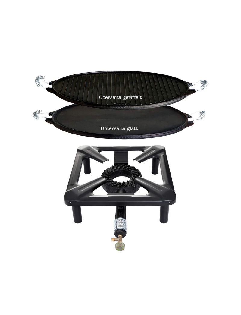 Table cooking set (small) with cast iron grill plate light Ø 38 cm - without lighter