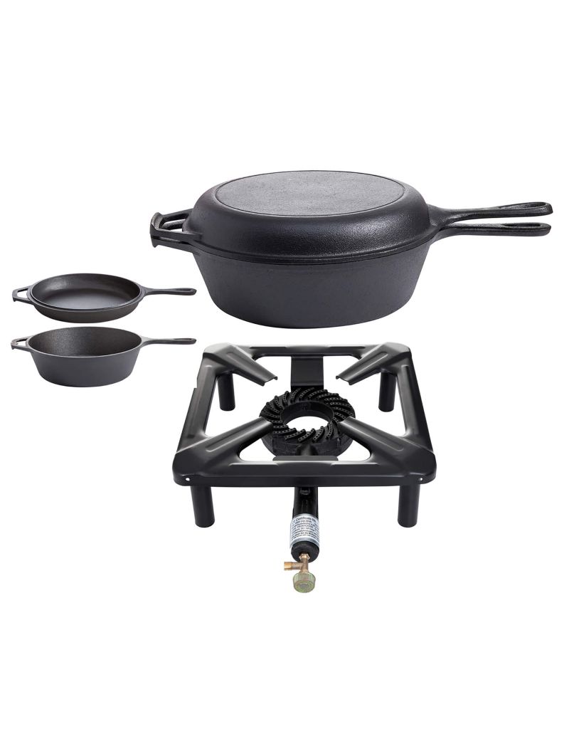 Cooking set for table (small) with cast iron pans combined set Ø 26 cm - without lighter