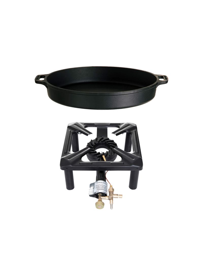 Table cooking set (large) with cast iron pan Ø 40 cm - with lighter