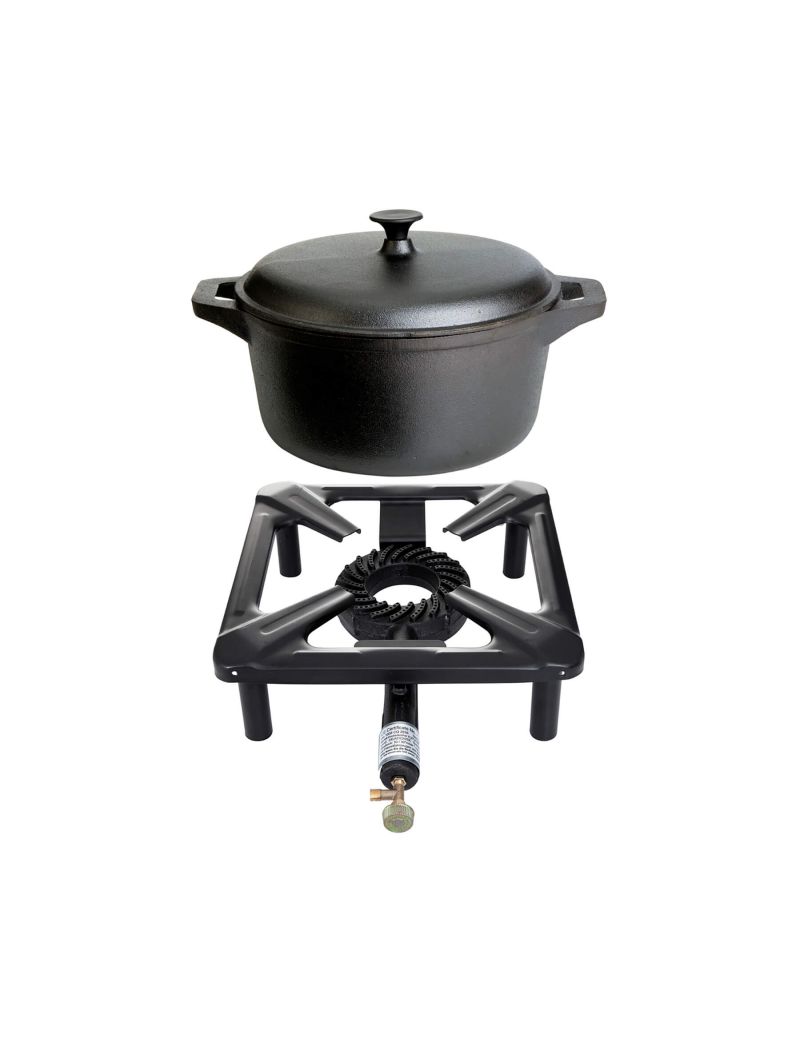 Table cooking set (large) with cast iron pot Ø 27.5 cm - 6.5 l capacity - without lighter