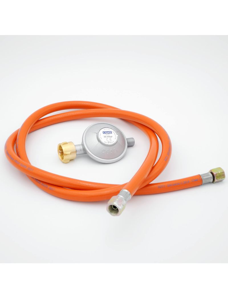 Gas pressure regulator with gas hose 30 mbar (set)