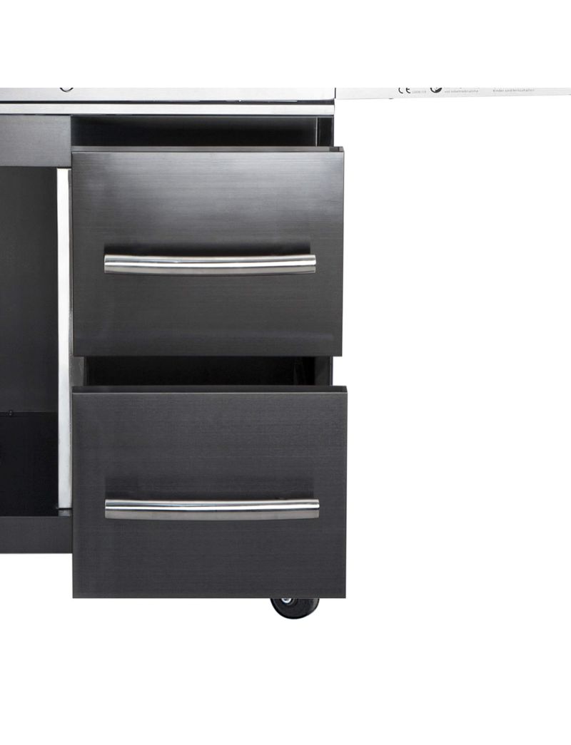 ALLGRILL drawer system, right, for Modular CHEF XL - black - WITH HANDLE!!!